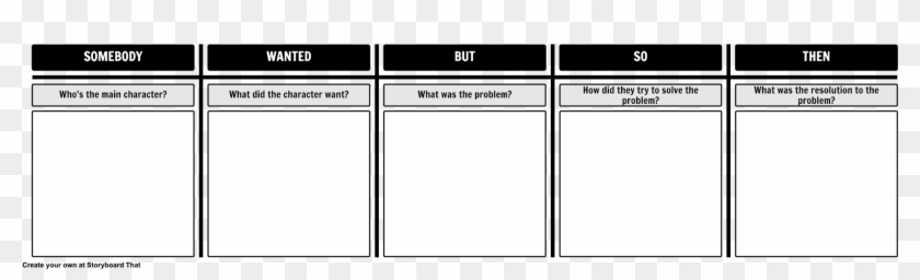 Select Format To Print This Storyboard - Somebody Wanted But So Then Template Clipart #5191452