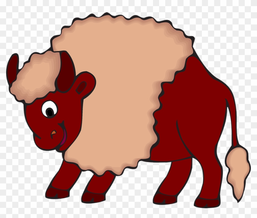 Bison Buffalo Bull Cow Ungulate Wild Animal - Zubr Cartoon Clipart