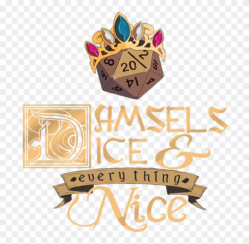 Damsels Dice And Everything Nice Logo - Calligraphy Clipart
