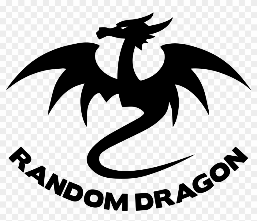 Random Dragon Game Dice Logo Black - Emblem Clipart #5193158
