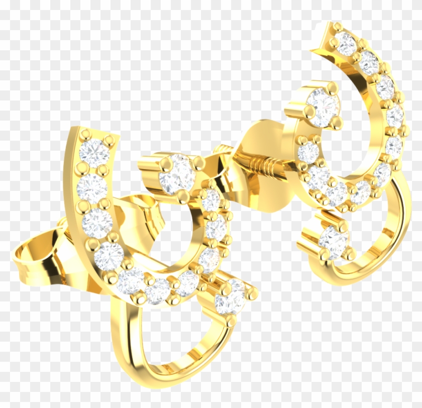 0 25ctw Round Cut Genuine Diamond 18k Gold - Earrings Clipart #5193233