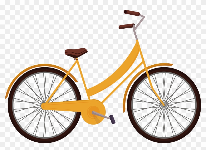 Bicycle Clipart Yellow Bike - Silver And Black Mtb - Png Download #5194089