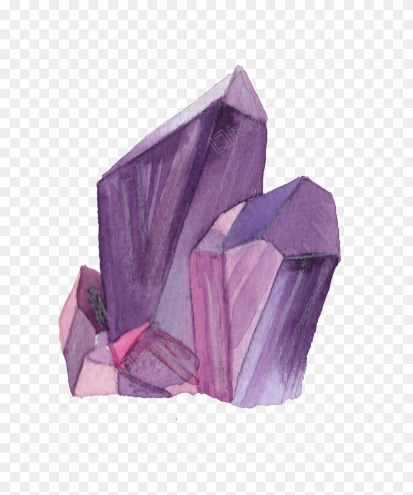 Amethyst Vector Crystal - 水彩 手 帐 素材 Clipart #5194767