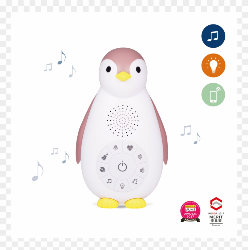 Zazu Μουσικός Πιγκουίνος Με Bluetooth Και Φως Νυκτός - Zazu Kids Pam The Penguin Sleep Trainer And Night Light Clipart #5195121