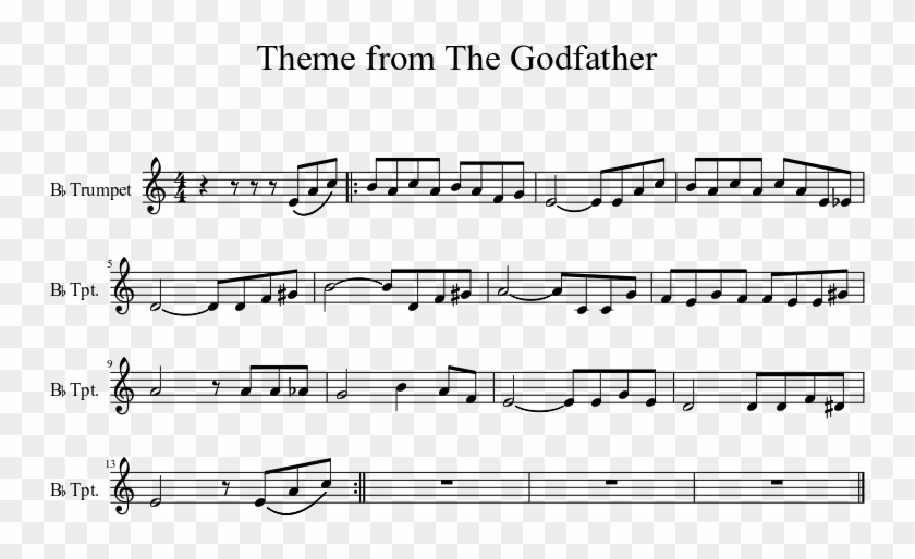 Theme From The Godfather Sheet Music 1 Of 1 Pages - Trumpet A Flat Scale 2 Octaves Clipart