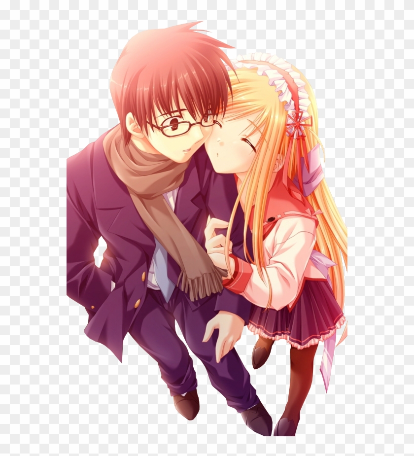 Nerd Girl Anime With Boy Clipart