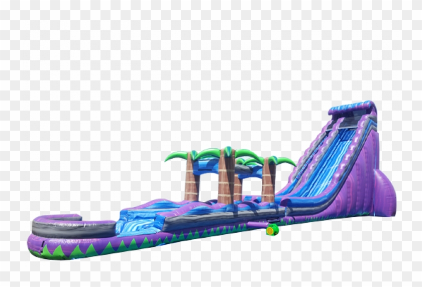 35' Purple Rain Water Slide - Inflatable Clipart #5197051
