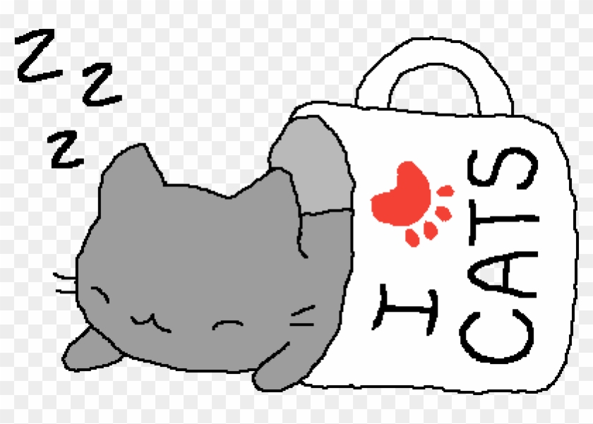 Main Image Cat Sleeping By Catlover300 - Imagenes Animadas De Gatos Kawaii Clipart