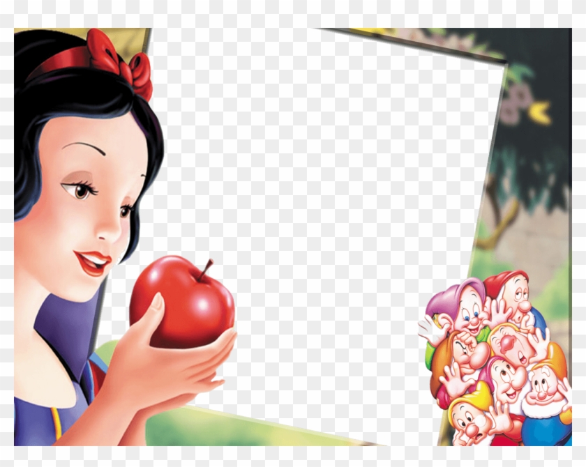 Marco De Foto Blancanieves - Convite Branca De Neve Com Maça Clipart