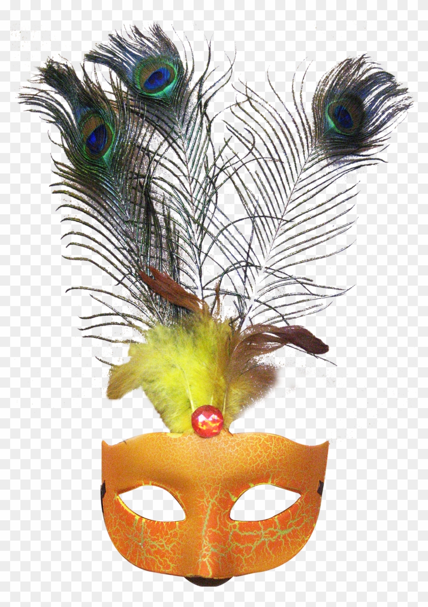 Antifaz Secillo C/plumas De Pavo - Antifaz Con Plumas De Pavo Real Clipart