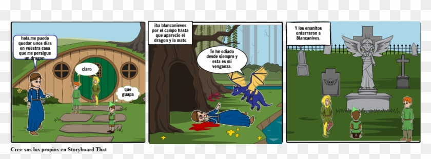 Blancanieves Y Los Tres Enanitos - Cartoon Clipart