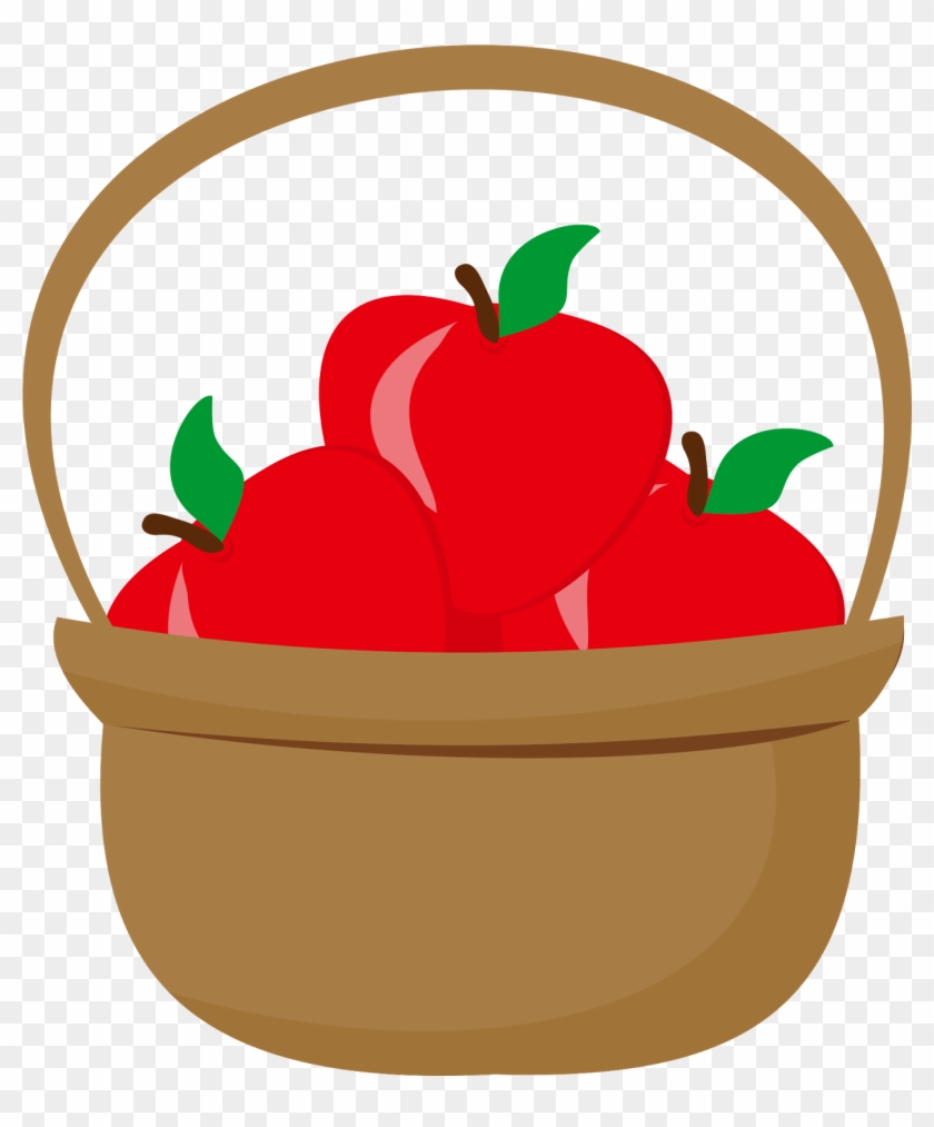 Clipart De Blancanieves Bebé - Apple Basket Cartoon Png Transparent Png