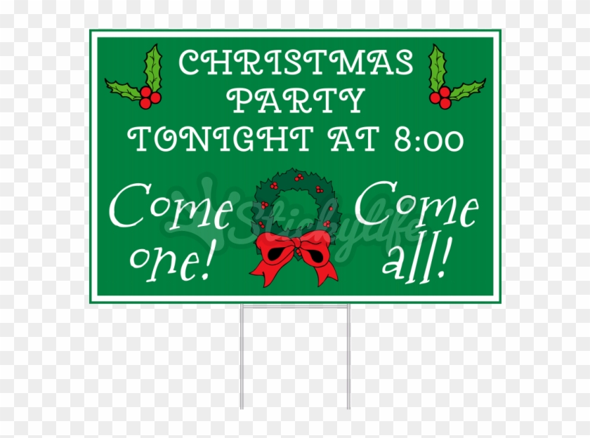 Christmas Party Yard Sign - Greeting Card Clipart