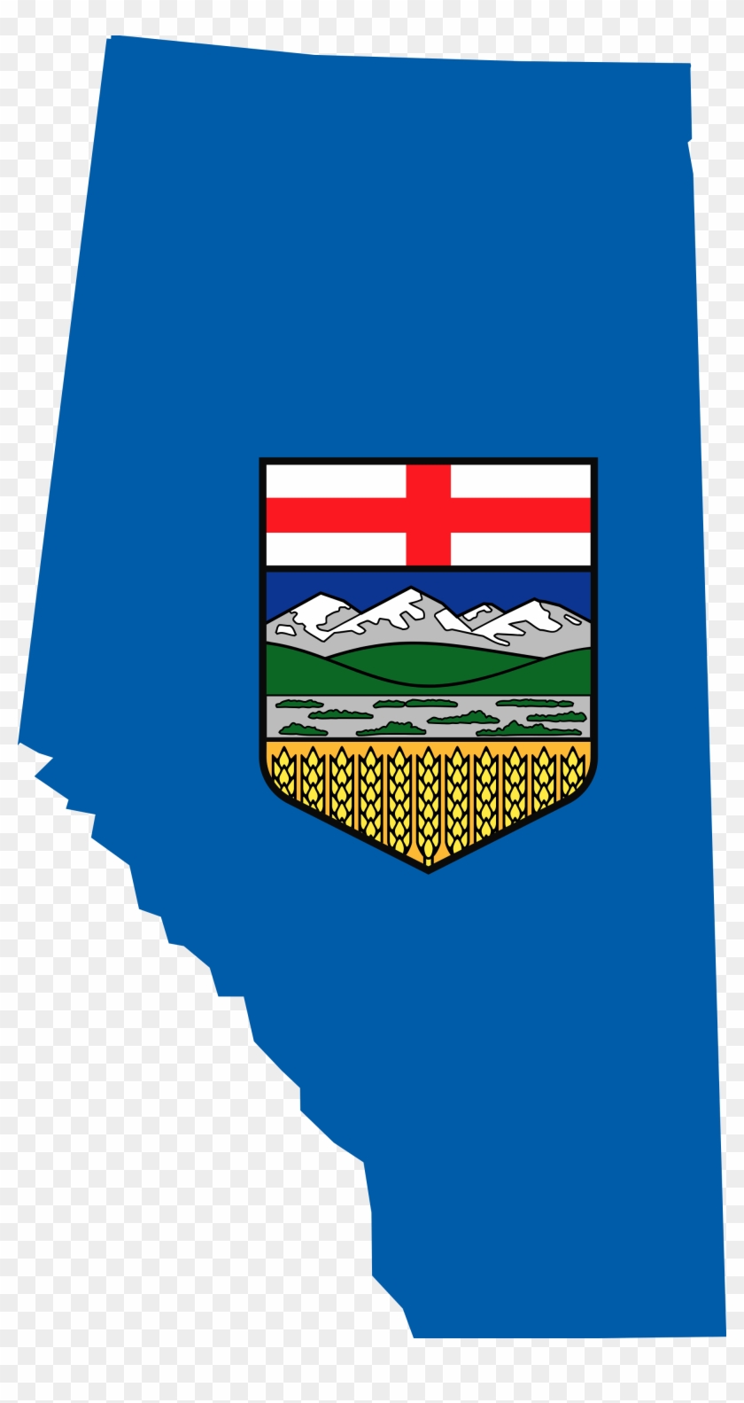 Flag Map Of Alberta - Alberta Canada Flag Map Clipart