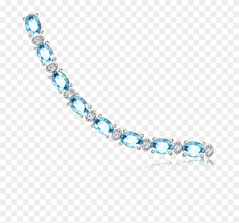 Tanzanite & Diamond Bracelet Claw Set In 18ct White - Bracelet Clipart #5199423