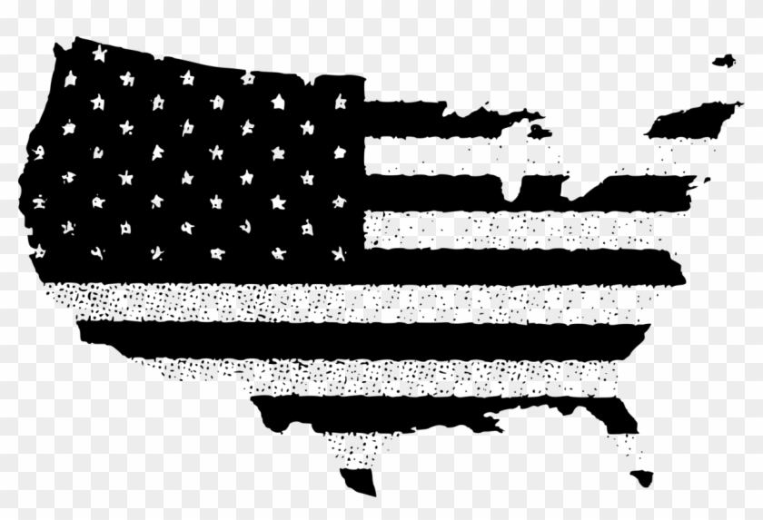 Flag Of The United States Vector Map - Usa Flag In Country Png Clipart #5199553