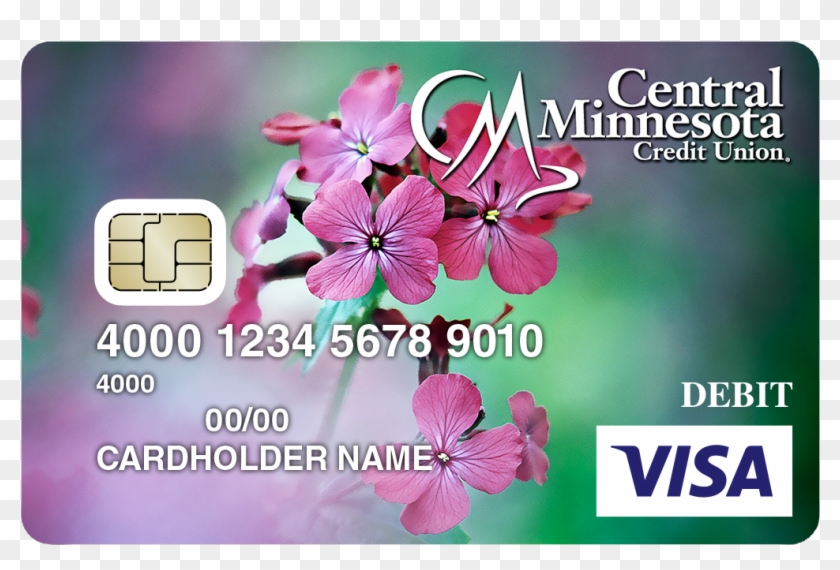Pink Flowers - Perfect Money Visa Card Clipart #5199594