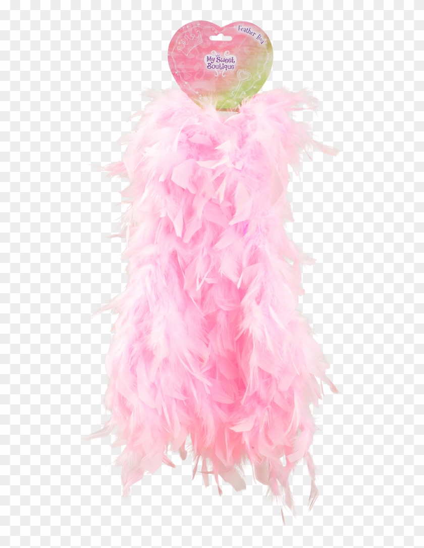 My Sweet Boutique Feather Boa, White W/ Silver Foil, - Girl Clipart