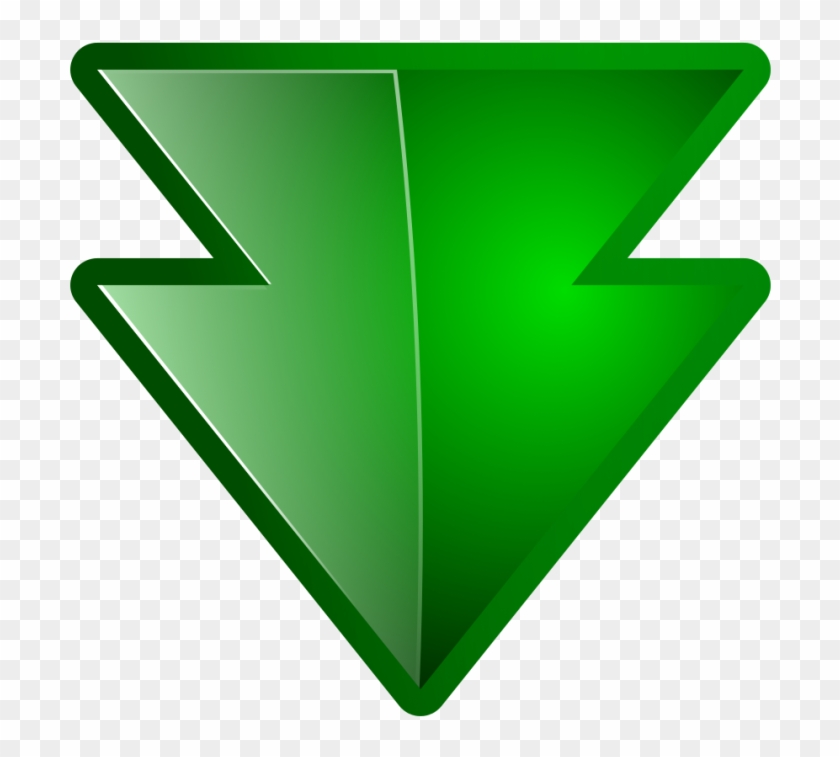 Down Arrow Green - Triangle Clipart