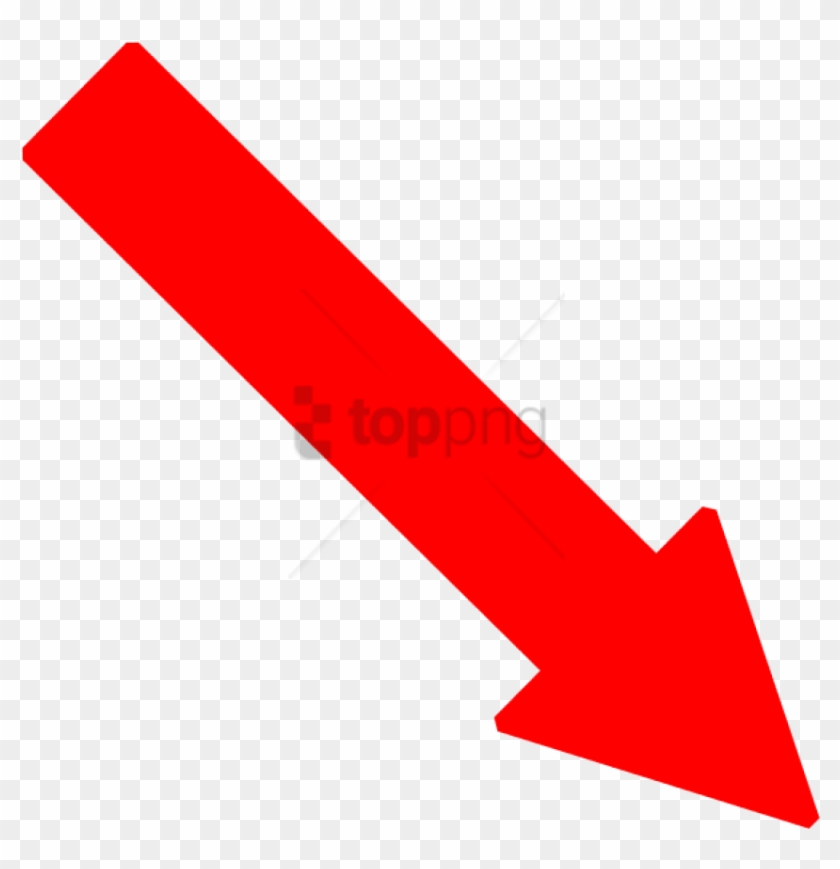 Red Right Down Arrow Clip Art - Right Down Arrow - Png Download