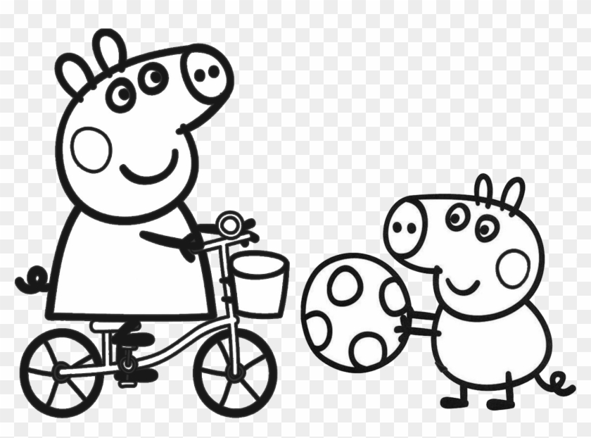 Peppa Pig Para Colorir E Pintar - Coloriage De Peppa Pig Et Ses Amie Clipart