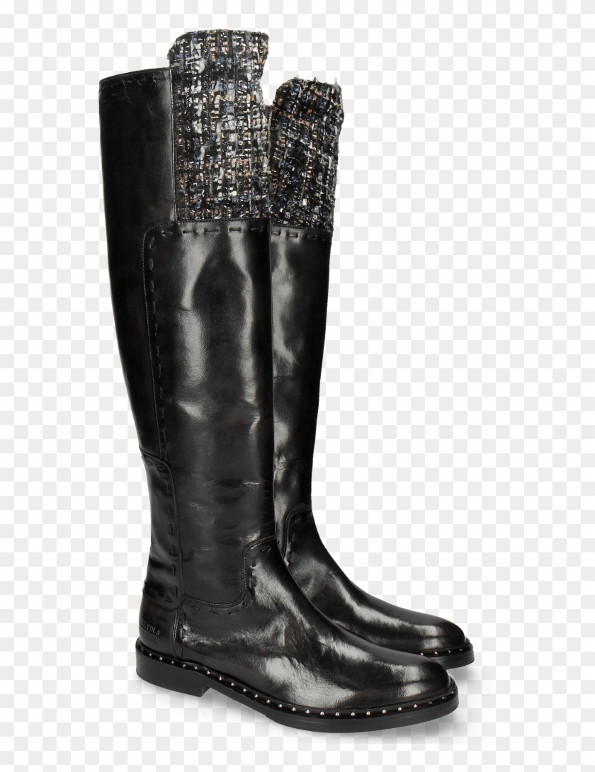 Boots Sally 61 Rio Black Textile Spark Rivets Welt - Riding Boot Clipart #520954