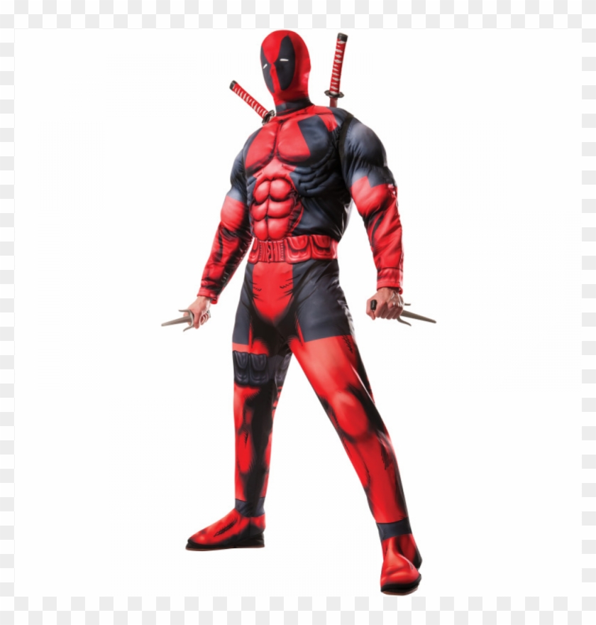 Deadpool Muscle Adult Costume - Marvel Fancy Dress Men Clipart
