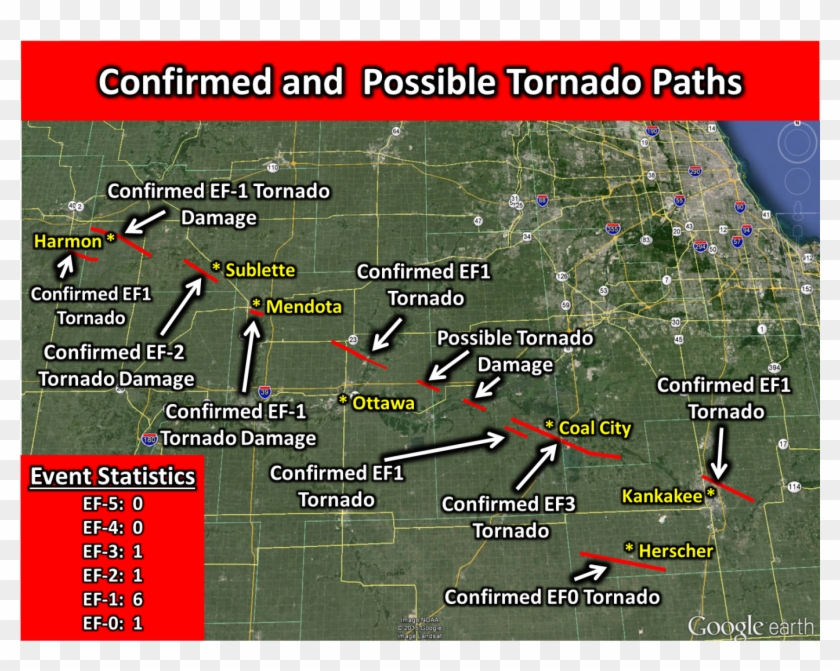 Tornado Map - Ottawa Tornado Path Of Destruction Clipart