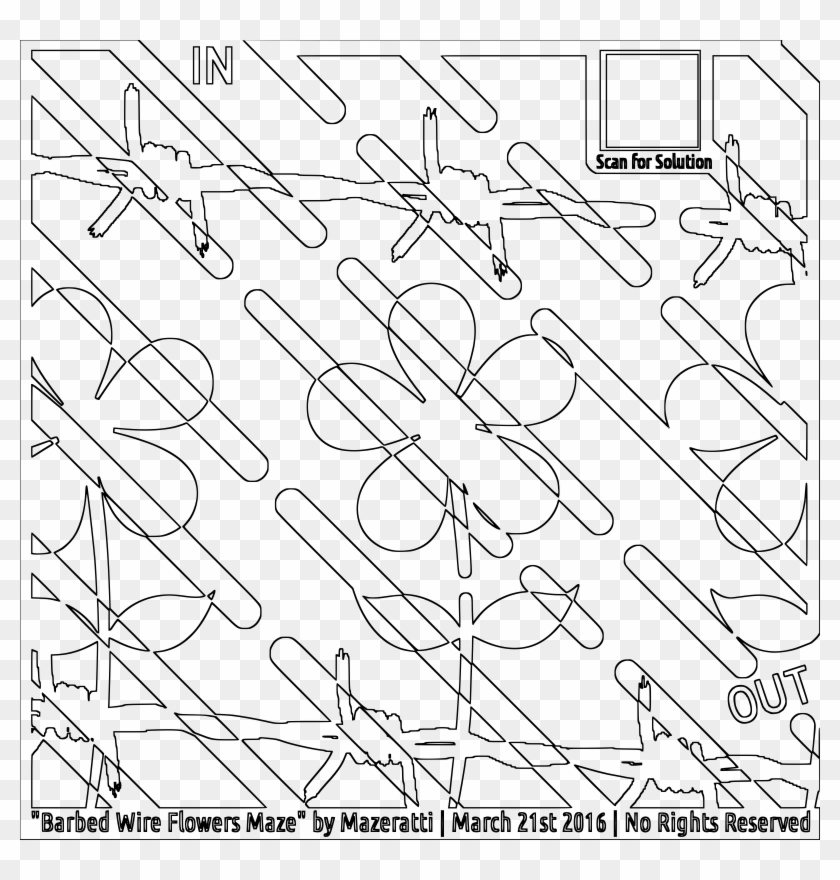 This Free Icons Png Design Of Barbed Wire Flowers Maze Clipart #523259