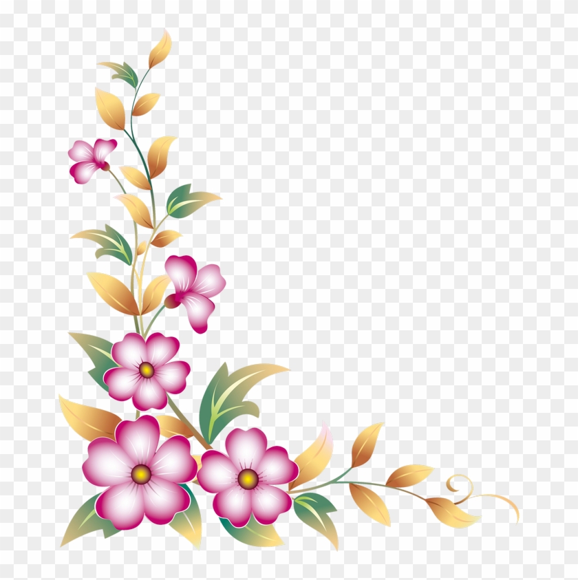 Corner Clipart Daisy - Flower Corner Border Design - Png Download #524110