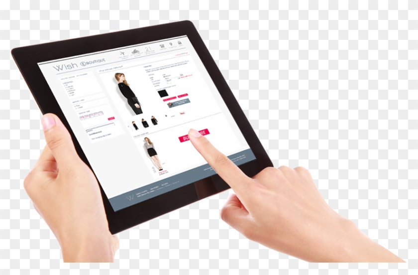 Tablet-hand - Hand With Tablet Png Clipart