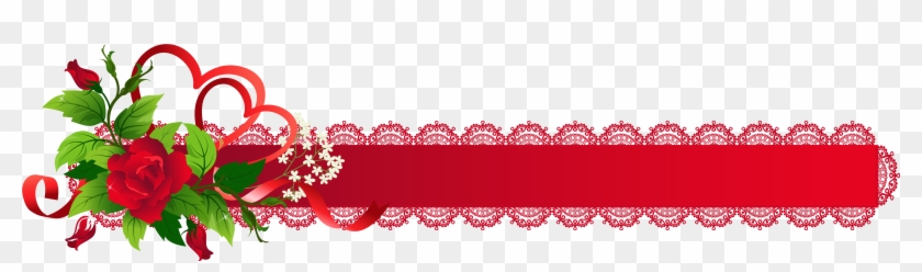 Red Deco Ribbon With Rose Png Clipart Transparent Png #524505