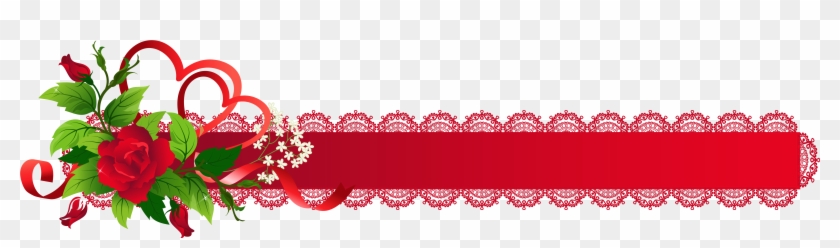 Red Deco Ribbon With Rose Png Clipart Transparent Png