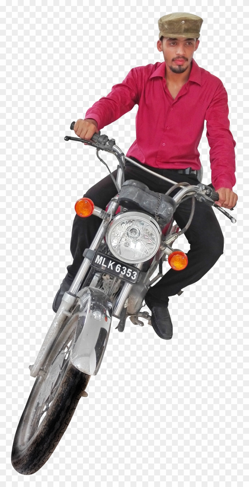 Indian Boy On A Motorbike Clipart