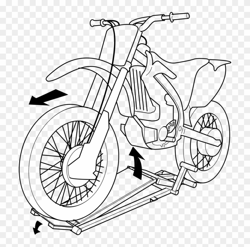 Scooter Outline Of Motorcycles And Motorcycling Harley-davidson - Gambar Pensil Motor Trail Clipart #524831