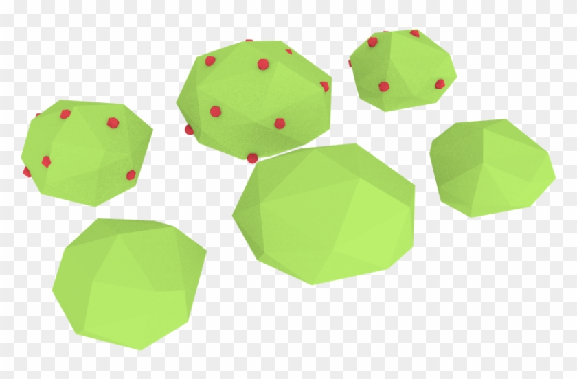 Low Poly Bushes 3d Model - Origami Clipart
