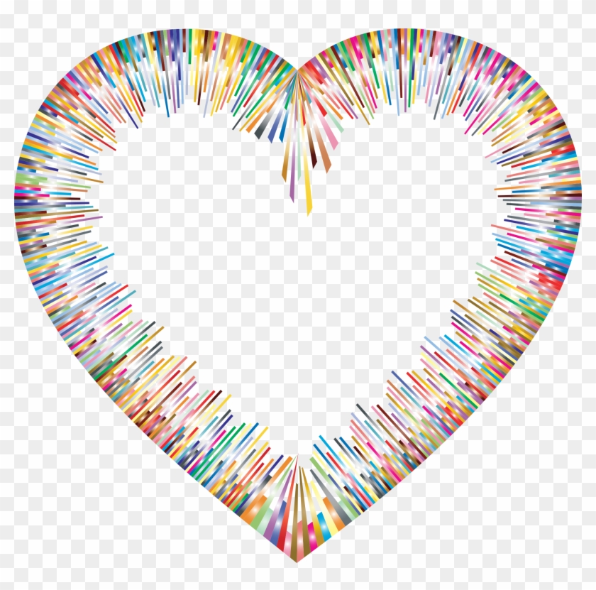 Color Spectrum Heart Shape Png Image - Heart Border Png Clipart #525296