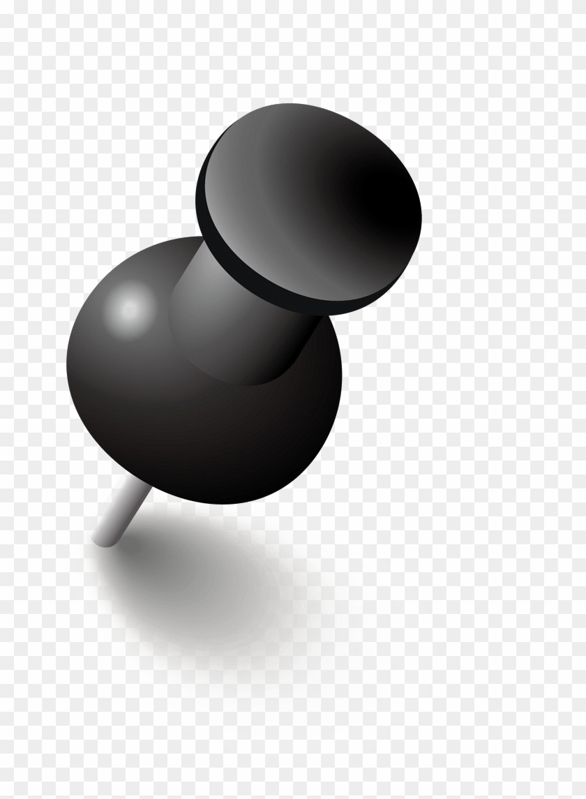 Drawing Pin Png - Black Push Pin Png Clipart #525300