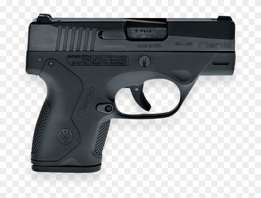 Bu9 Nano Pistol, Mm, Black, Facing Right - Smith And Wesson Bodyguard 38 Pistol Clipart