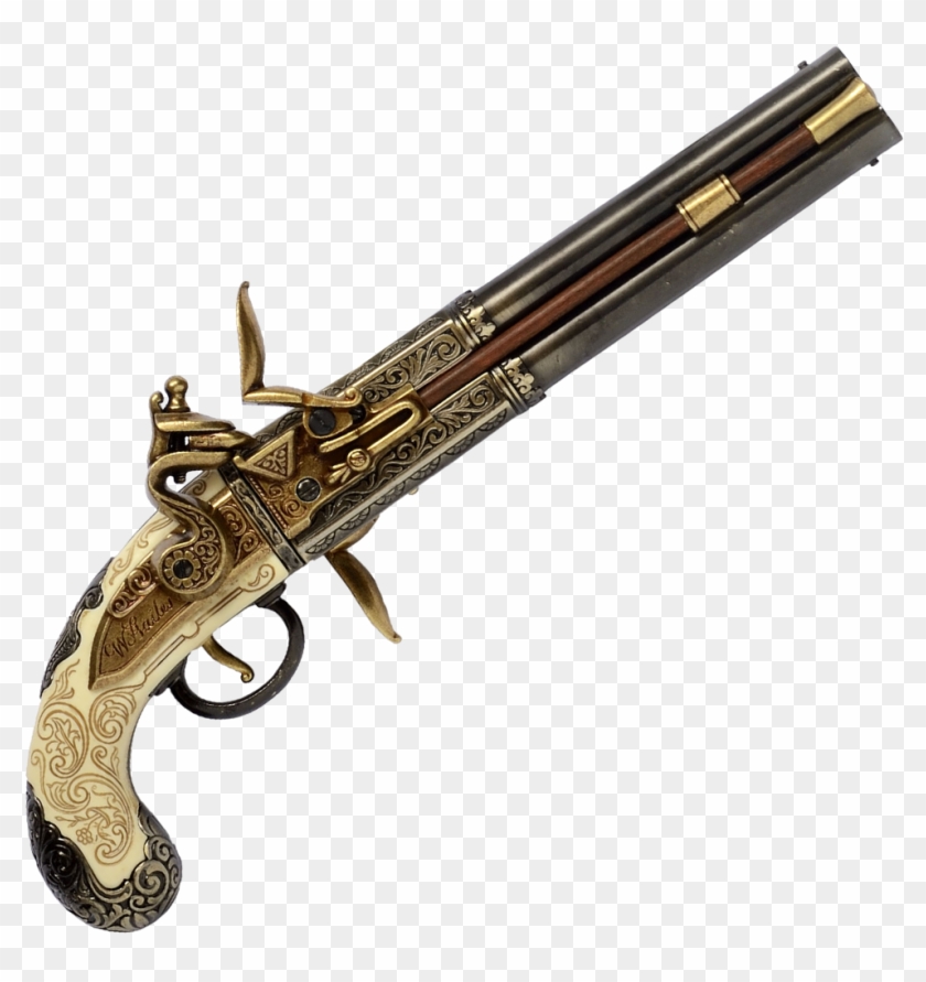 Double Barrelled Turn Over Pistol, Made By W - W Bailes Double Barrel Clipart