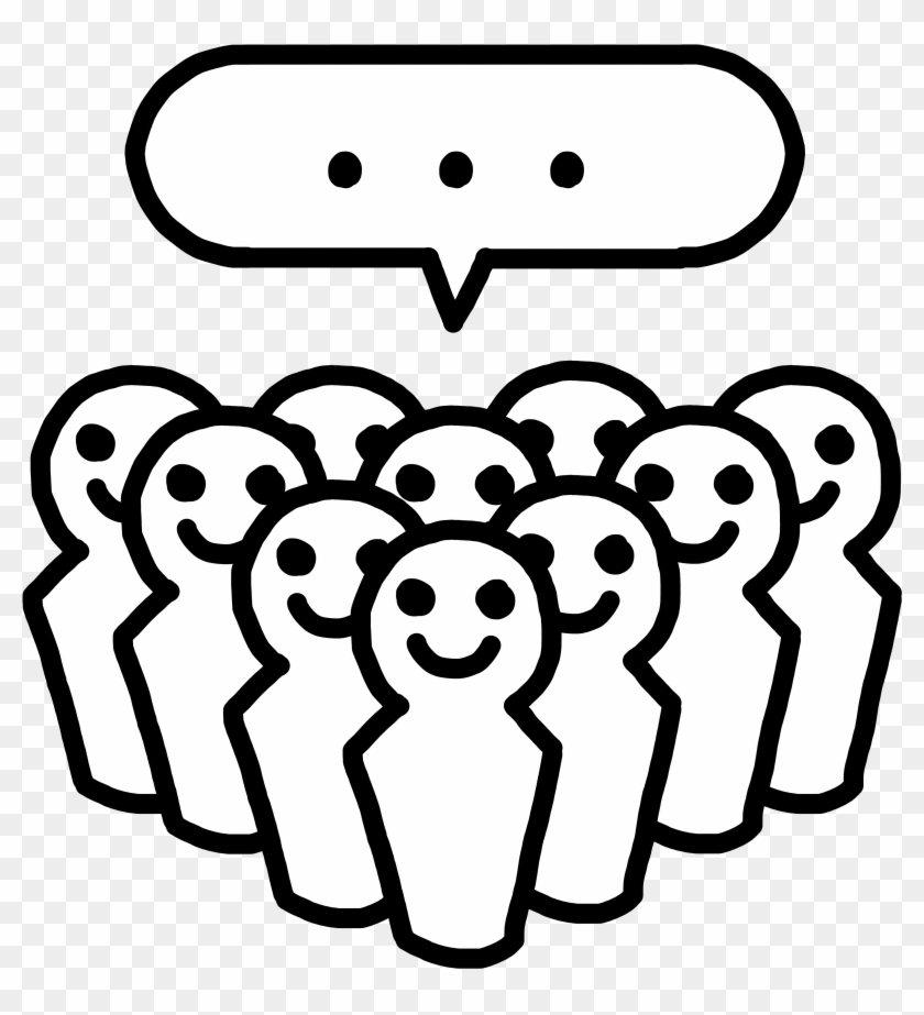Crowd Talking - Line Art Clipart