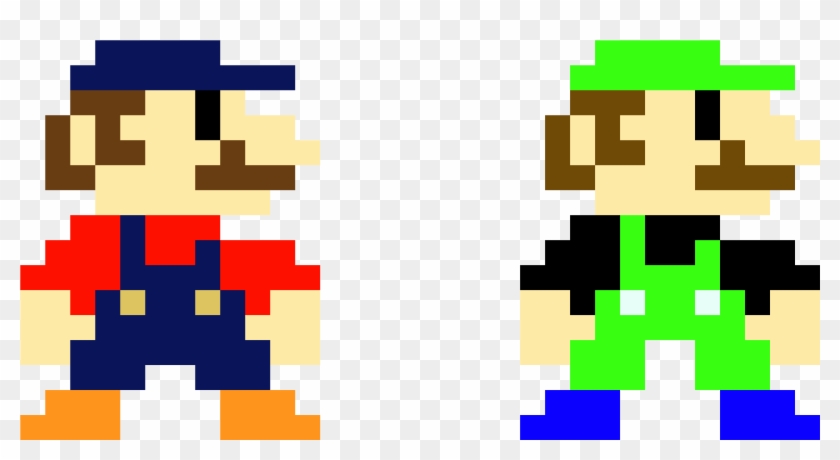 Mario Luigi (mario Bros) - 8 Bit Mario Drawing Clipart