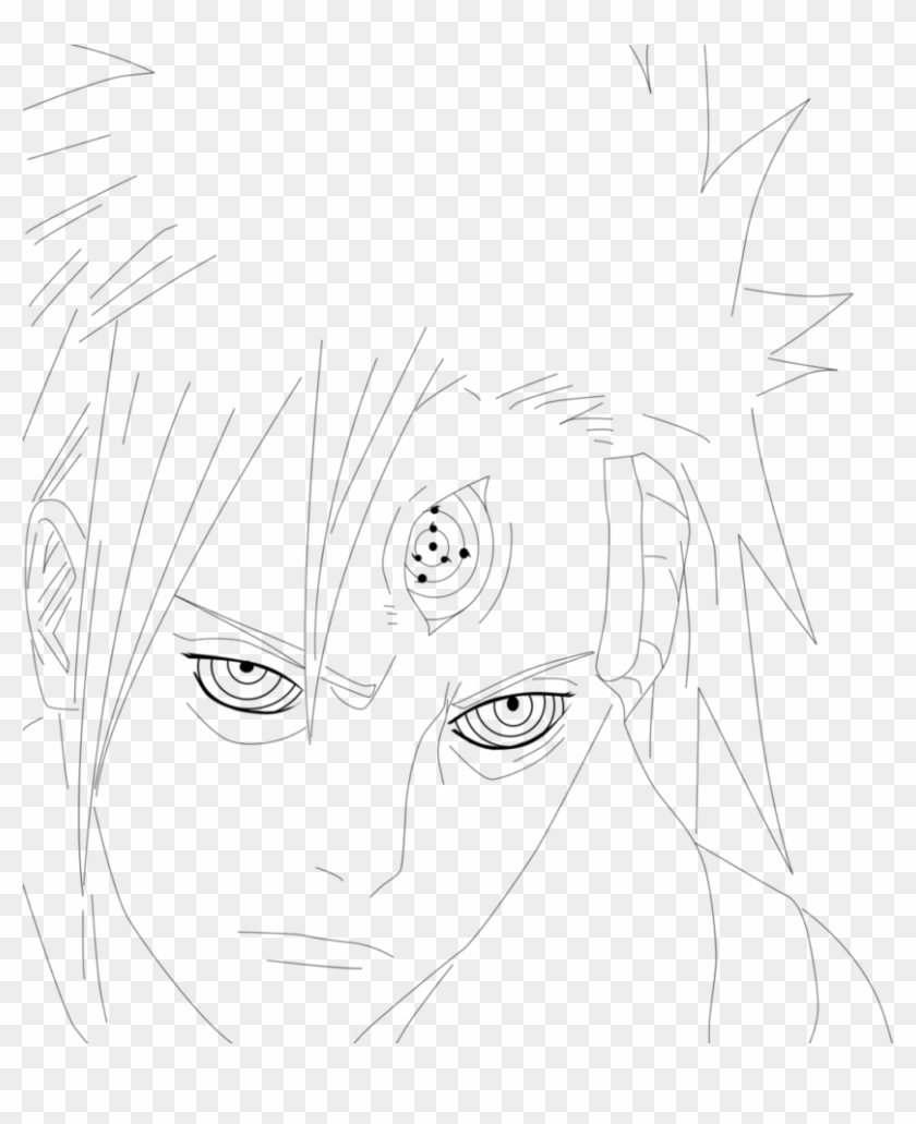 Uchiha Madara Kaguya Epic Face - Line Art Clipart