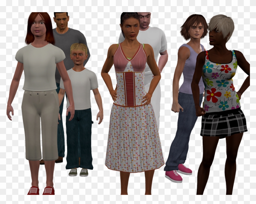 Crowd, Woman, One, Child, Png, Group - Girl Clipart