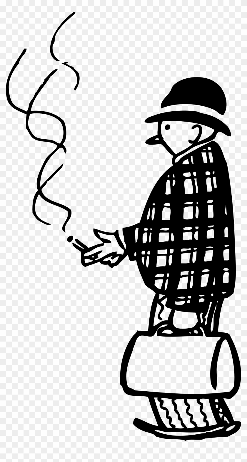 Free Retro Clipart Of A Family Doctor Smoking Cigar - Black And White Cartoon Smoking Png Transparent Png #527824