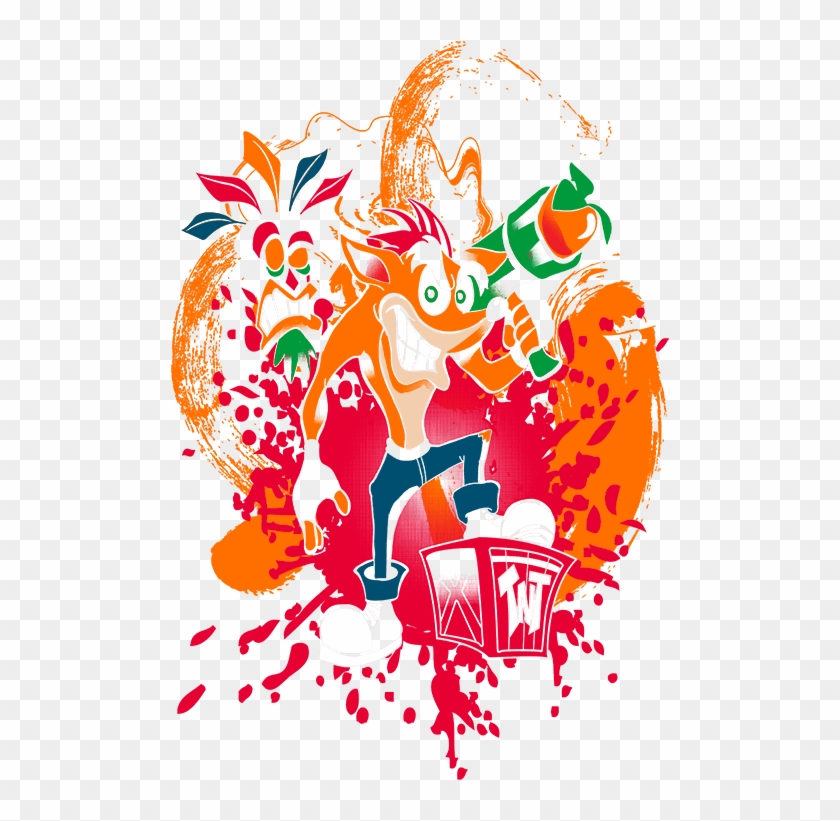 Crash Bandicoot T-shirt Qwertee - Illustration Clipart #528054