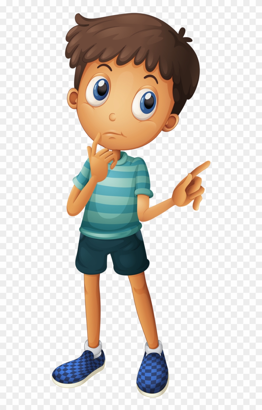 Фотки Clipart Boy, Family Clipart, 4 Kids, Children, - Boy Thinking Cartoon - Png Download