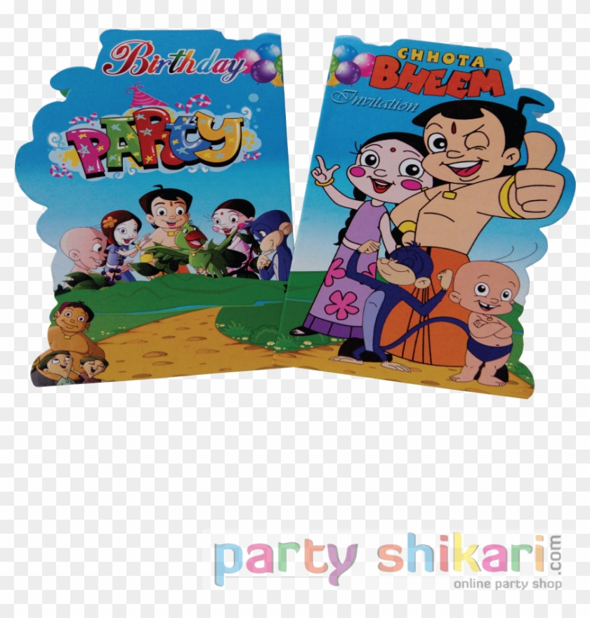 Chota Bheem Theme Birthday Invitation Cards Clipart #528282