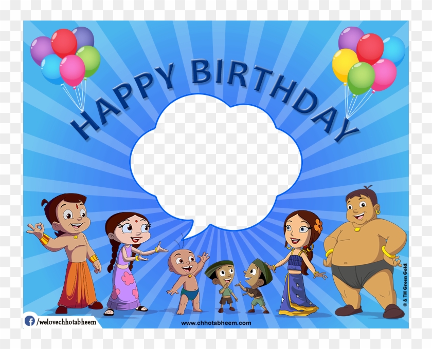 Chhota Bheem Photobooth - Chota Bheem Happy Birthday Clipart