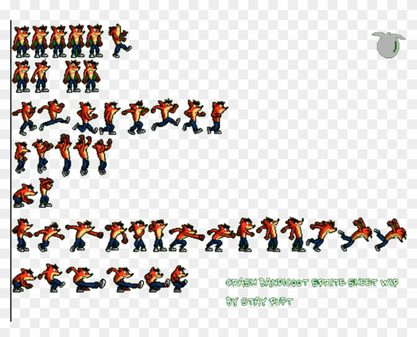 Crash Bandicoot Sprite Sheet Clipart
